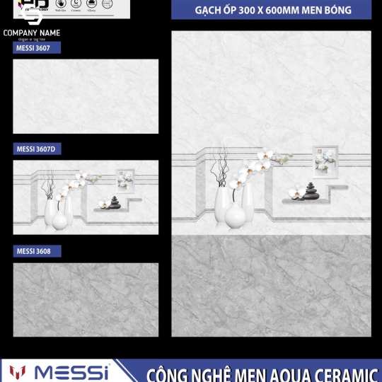 Gạch ốp tường (30x60) THP3607 men bóng 