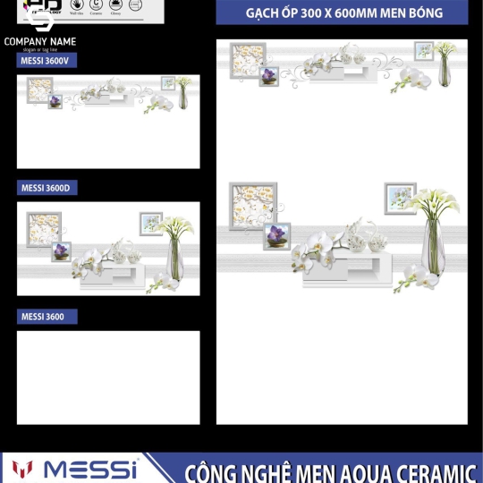 Gạch ốp tường (30x60) THPM3600 men bóng 